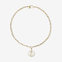 Vorschau: Gold White Dust Sparkling Eclipse Necklace - Halsketten - 18k vergoldet