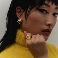 Vorschau: Binder Essential Mono Yellow - Single Ohrring - 18k vergoldet