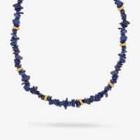 Vorschau: Blue Lapis Chain without Pearl - Halsketten - 18k vergoldet