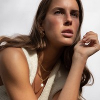 Vorschau: Medium Link + Big Closure + Keshi Pearl - Halsketten - 18k vergoldet