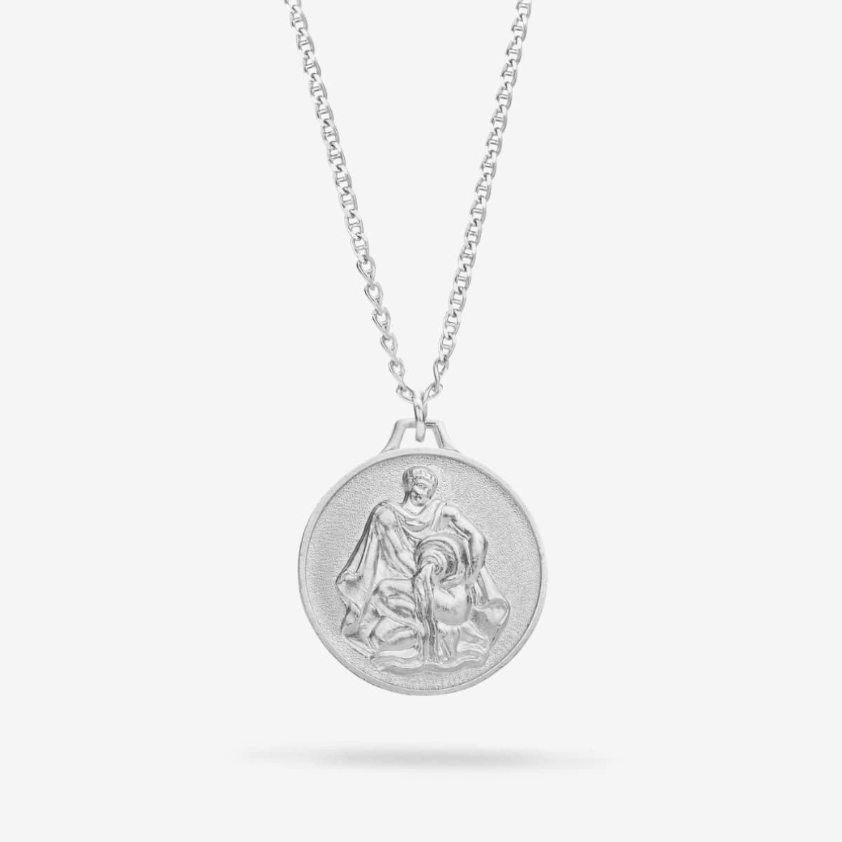 Zodiac Aquarius Medallion Silver - Halsketten - Silber