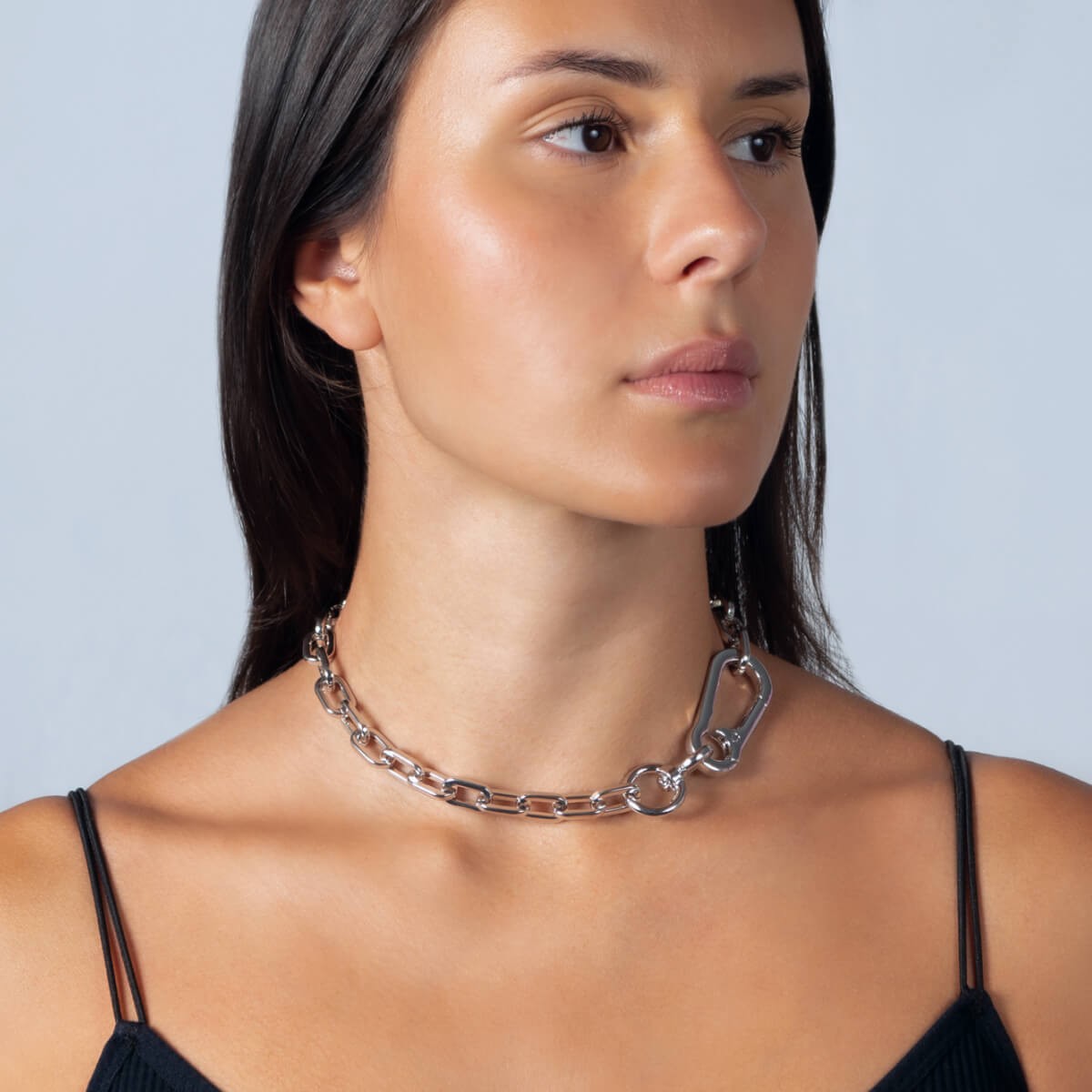 Rolo White - Choker - 18k Weißgold vergoldet