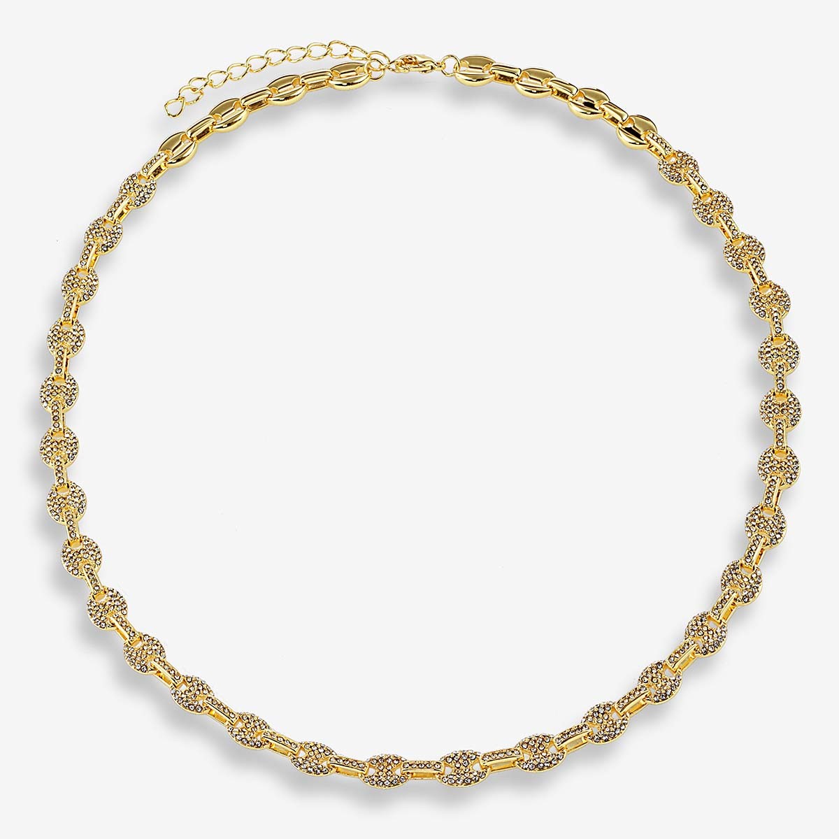 The Pave Mariner Chain Necklace - Halsketten - Gold