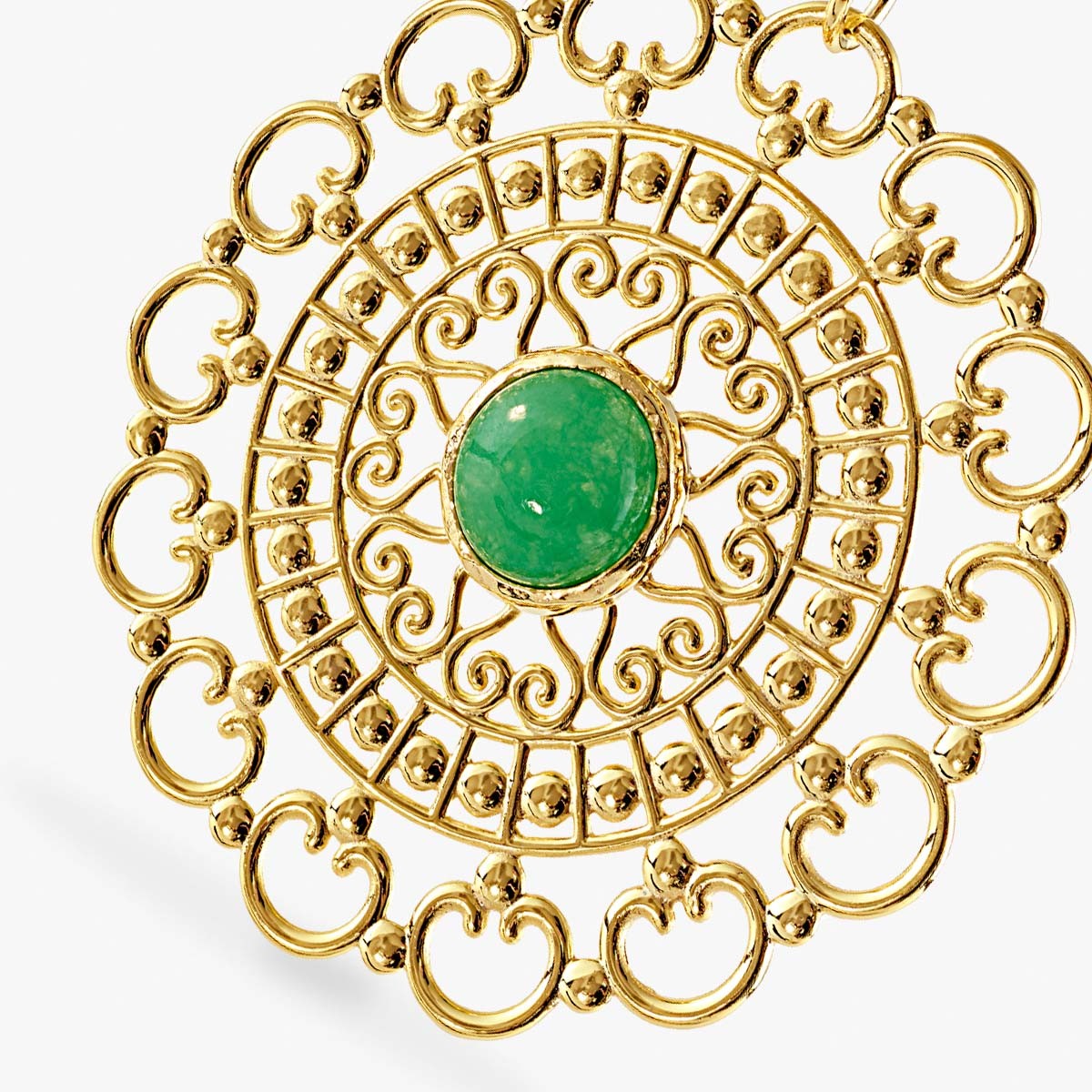 Emerald statement pendant - Kettenanhänger - 18k vergoldet