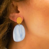 Vorschau: Azure Earrings Little Sara Asymmetrical Oval S - Ohrhänger - 18k vergoldet