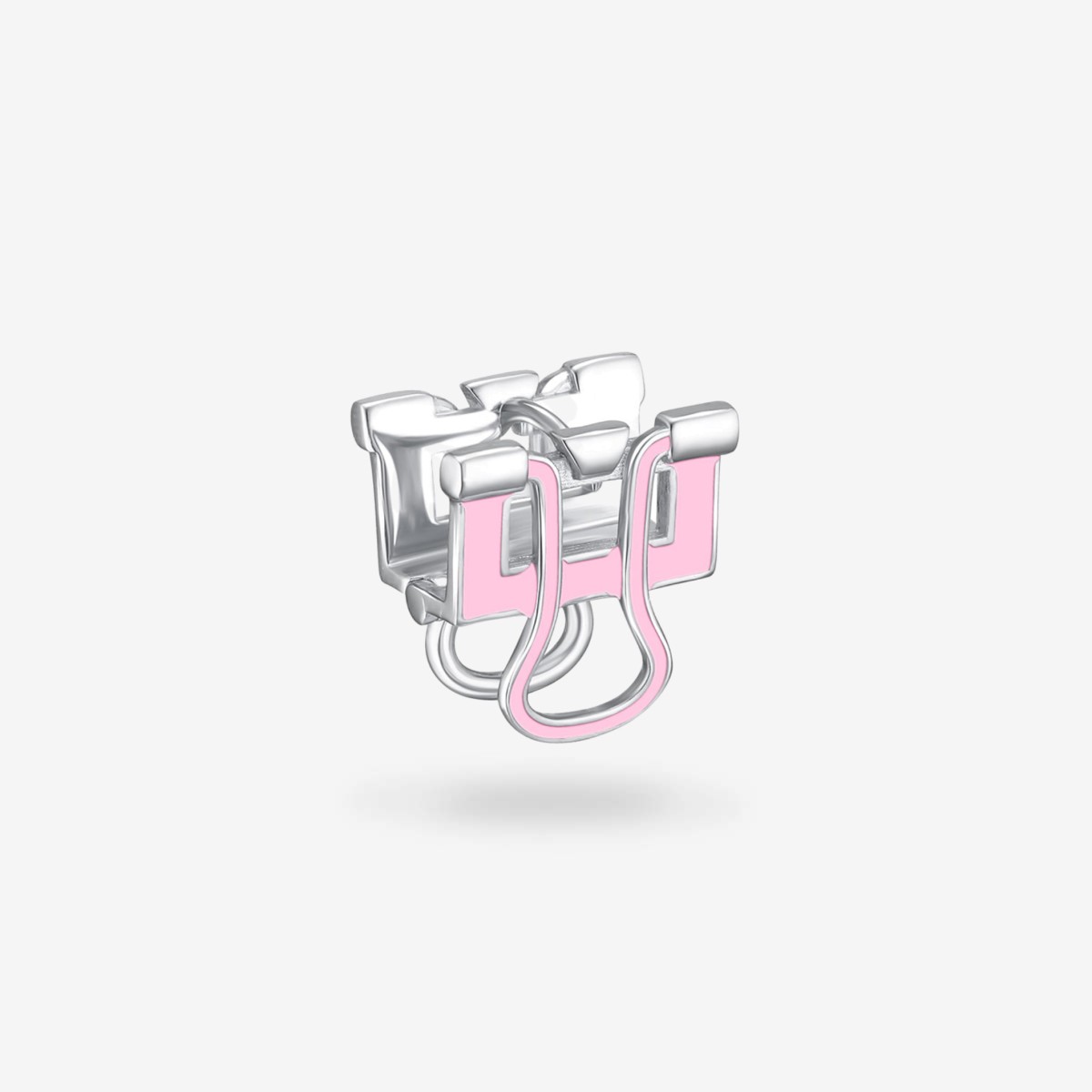 Binder Mono Pink - Single Ohrring - Silber