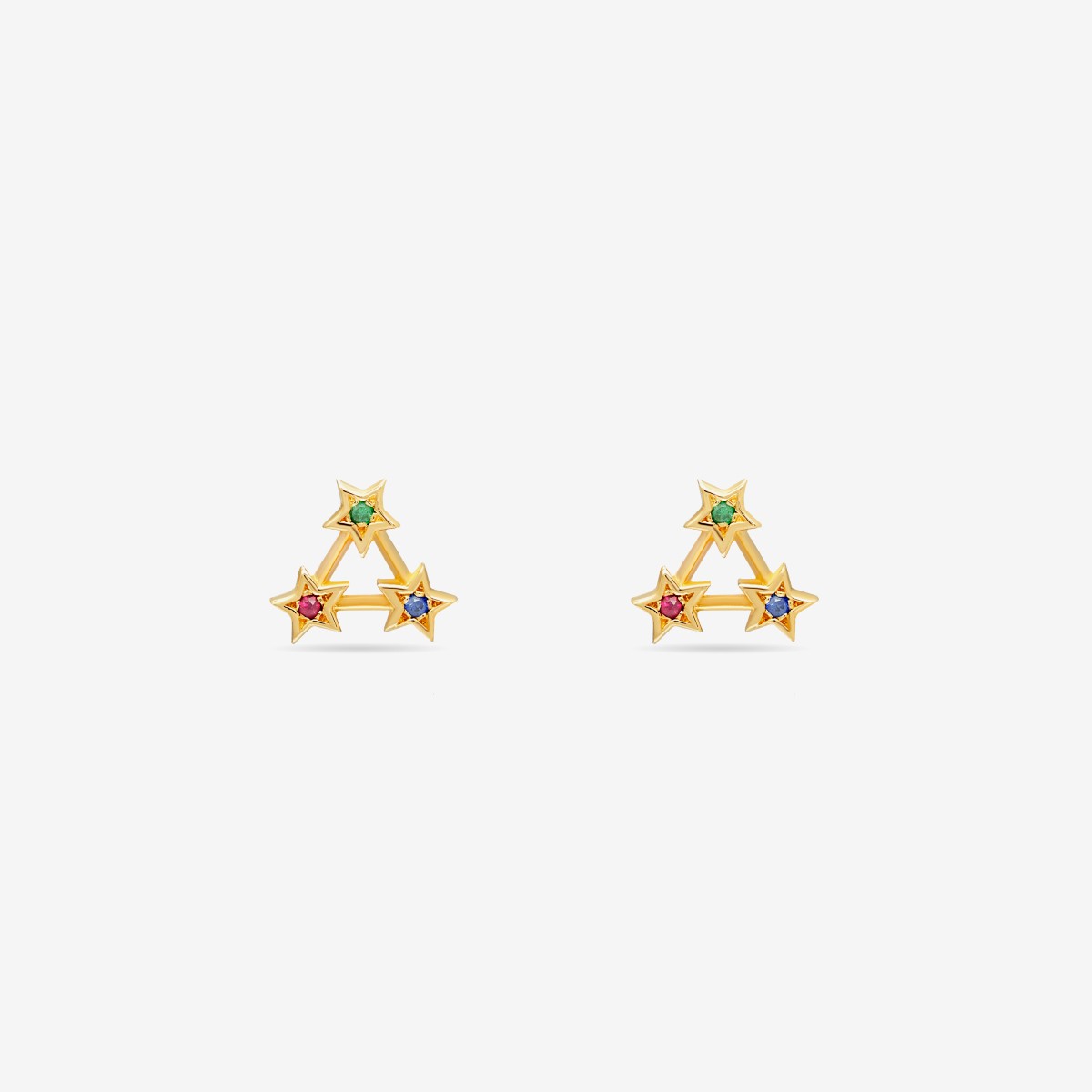 Rainbow Star - Ohrstecker - 14k Gold
