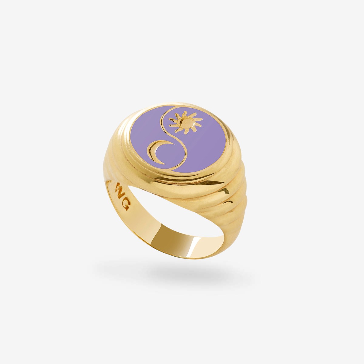 Gold Purple Bloom Sparkling Eclipse Ring - Ringe - 18k vergoldet