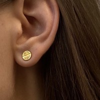 Vorschau: Mini Signet Earrings - Ohrstecker - 18k vergoldet