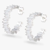 Vorschau: Baguette Hoops - Creolen - Silber