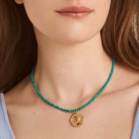 Vorschau: Hermis Turquoise - Halskette - 24k vergoldet