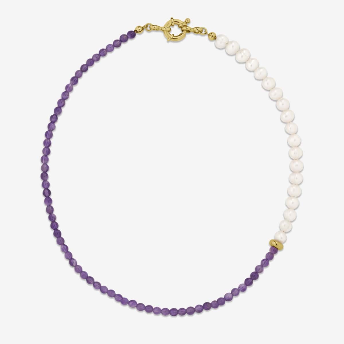 Pearl x Amethyst Chain - Halsketten - 18k vergoldet