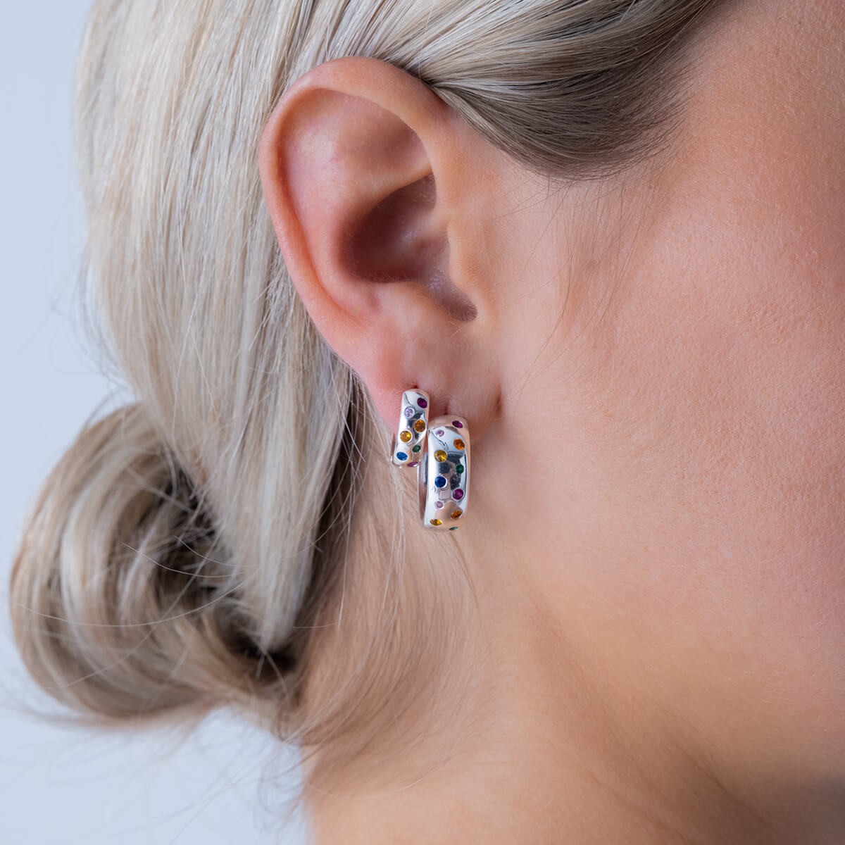 Maya Rainbow Earrings - Creolen - Silber