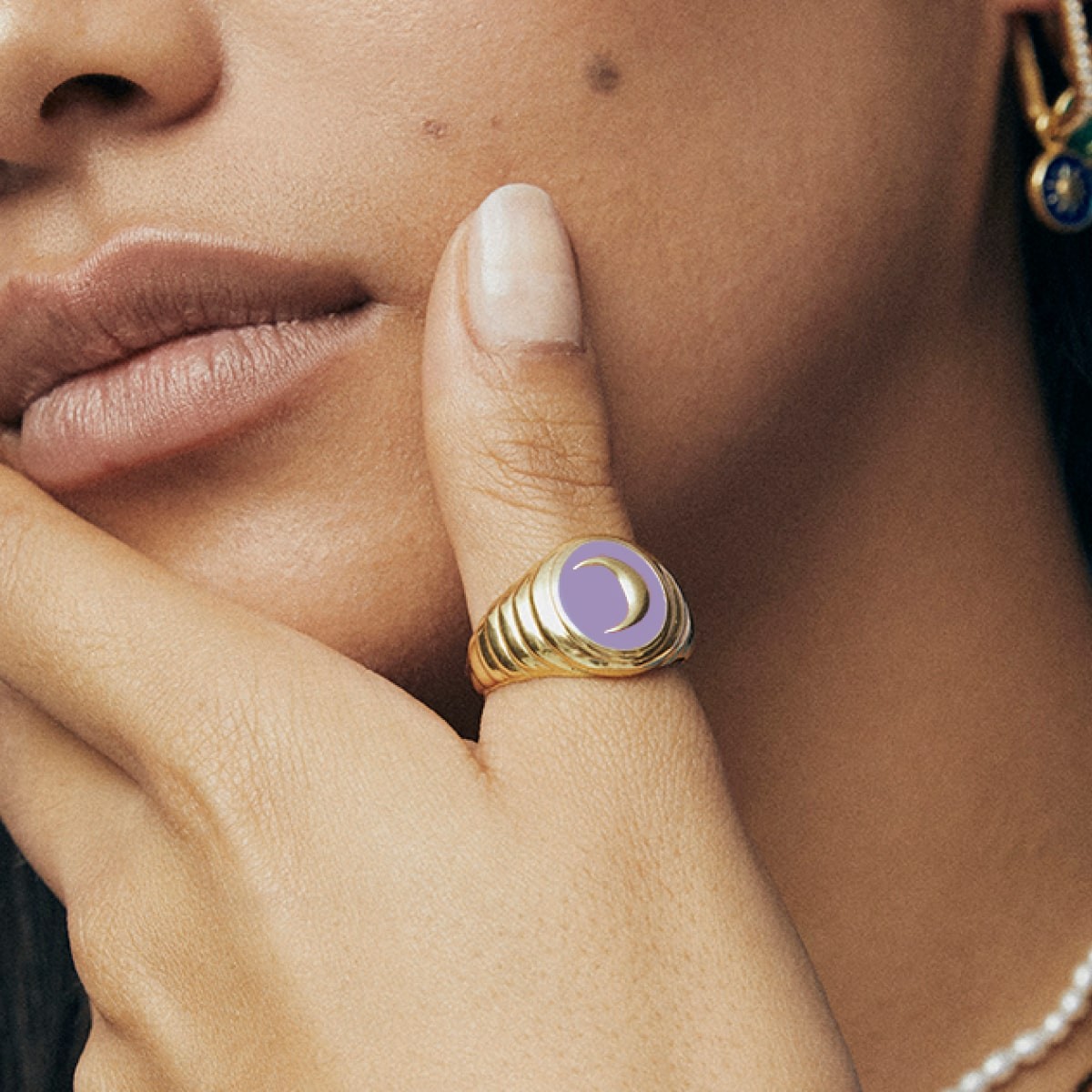 Gold Purple Bloom Moonchild - Ringe - 18k vergoldet