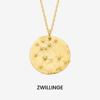 Vorschau: Constellation Gemini Medallion Gold - Halsketten - 18k vergoldet