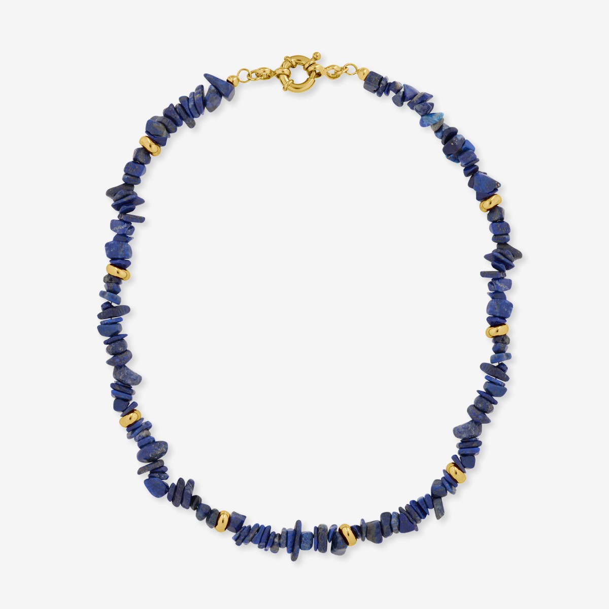 Blue Lapis Chain without Pearl - Halsketten - 18k vergoldet