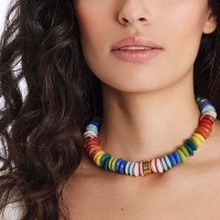 Vorschau: Confetti rainbow - Halskette - 24k vergoldet