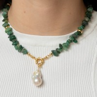 Vorschau: Prase Chain with Pearl - Halsketten - 18k vergoldet
