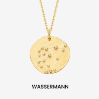 Vorschau: Constellation Aquarius Medallion Gold - Halsketten - 18k vergoldet