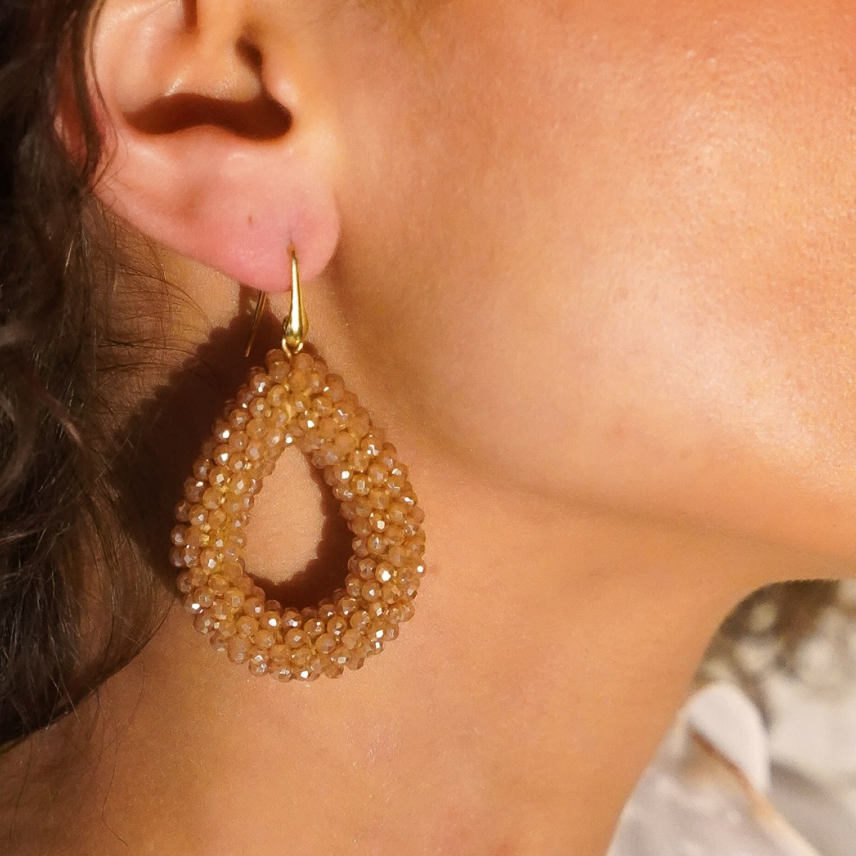 Soft Champagne Drop Glassberry S Earrings - Ohrhänger - 18k vergoldet