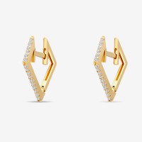 Vorschau: Square Diamond - Creolen - 14k Gold