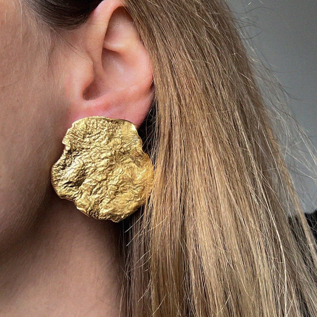 Crashed Rock Earrings - Ohrstecker - 24k vergoldet