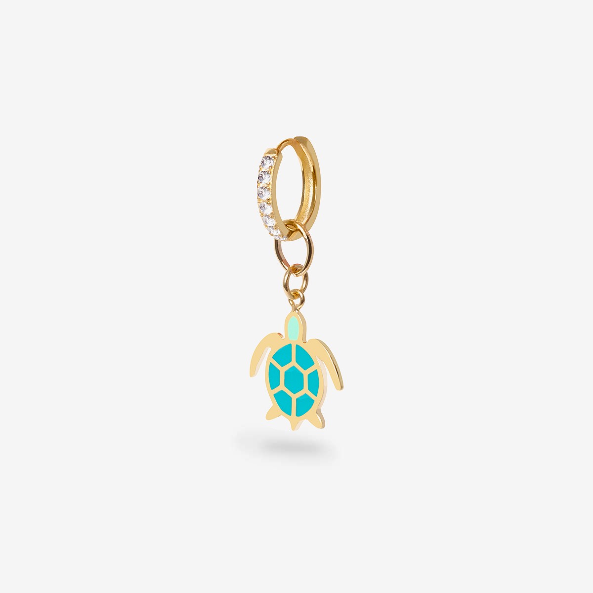 Turtle Big - Single Ohrring - 18k vergoldet