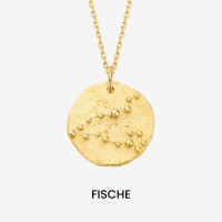 Vorschau: Constellation Pisces Medallion Gold - Halsketten - 18k vergoldet