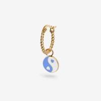 Vorschau: Yinyang Rope Blue - Single Ohrring - 18k vergoldet