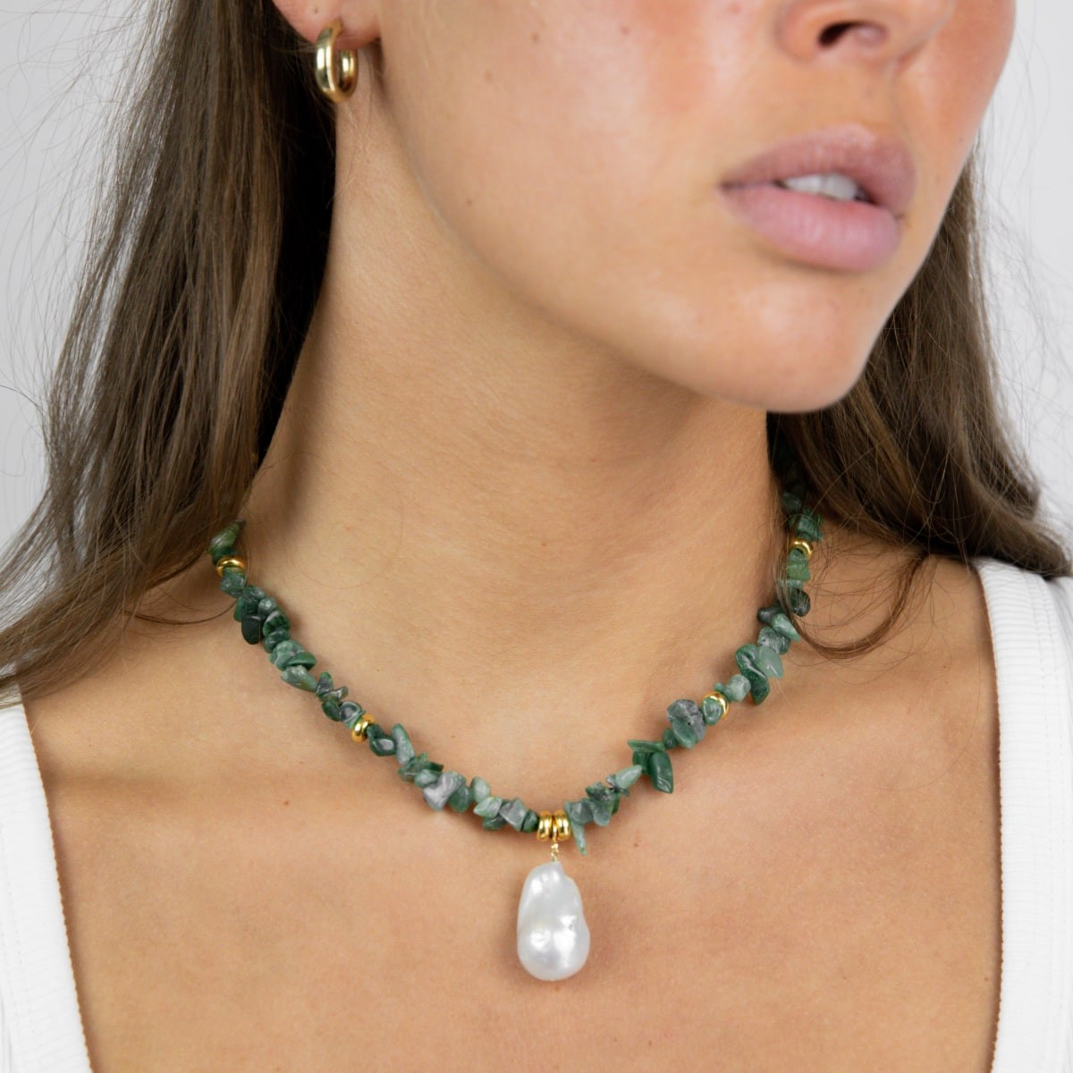 Prase Chain without Pearl - Halsketten - 18k vergoldet