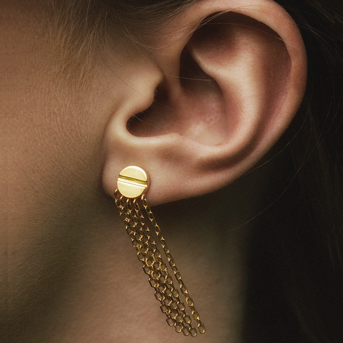 Signet Earrings - Ohrstecker - 18k vergoldet