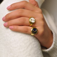 Vorschau: Gold Blue Moonchild - Ringe - 18k vergoldet