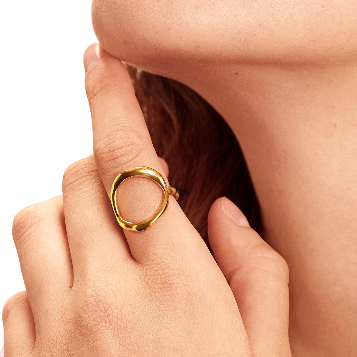 Curves Ring Big Goldplated - Ringe - 22k vergoldet