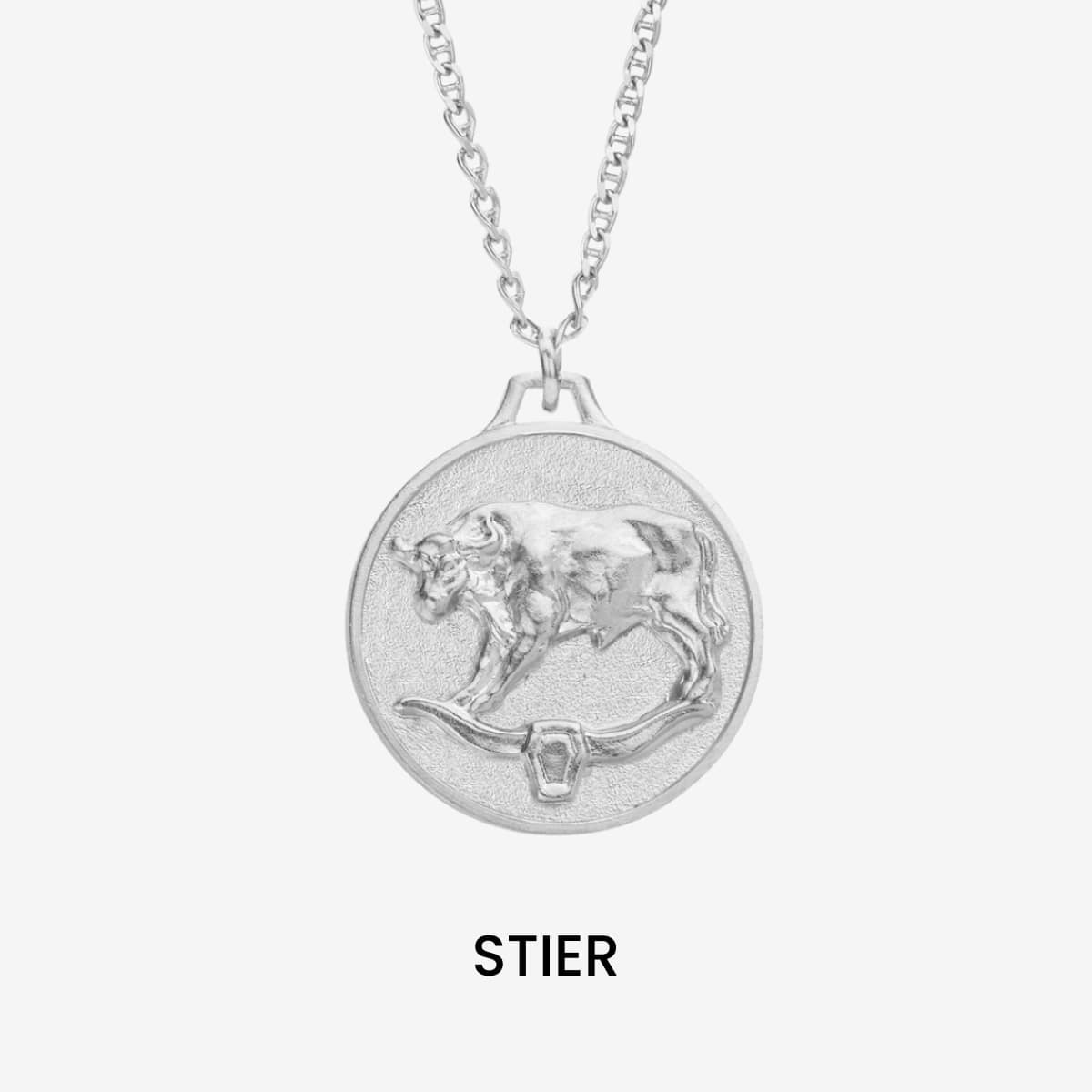Zodiac Taurus Medallion Silver - Halsketten - Silber