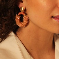 Vorschau: Orange Earrings Eve Oval M - Ohrhänger - 18k vergoldet
