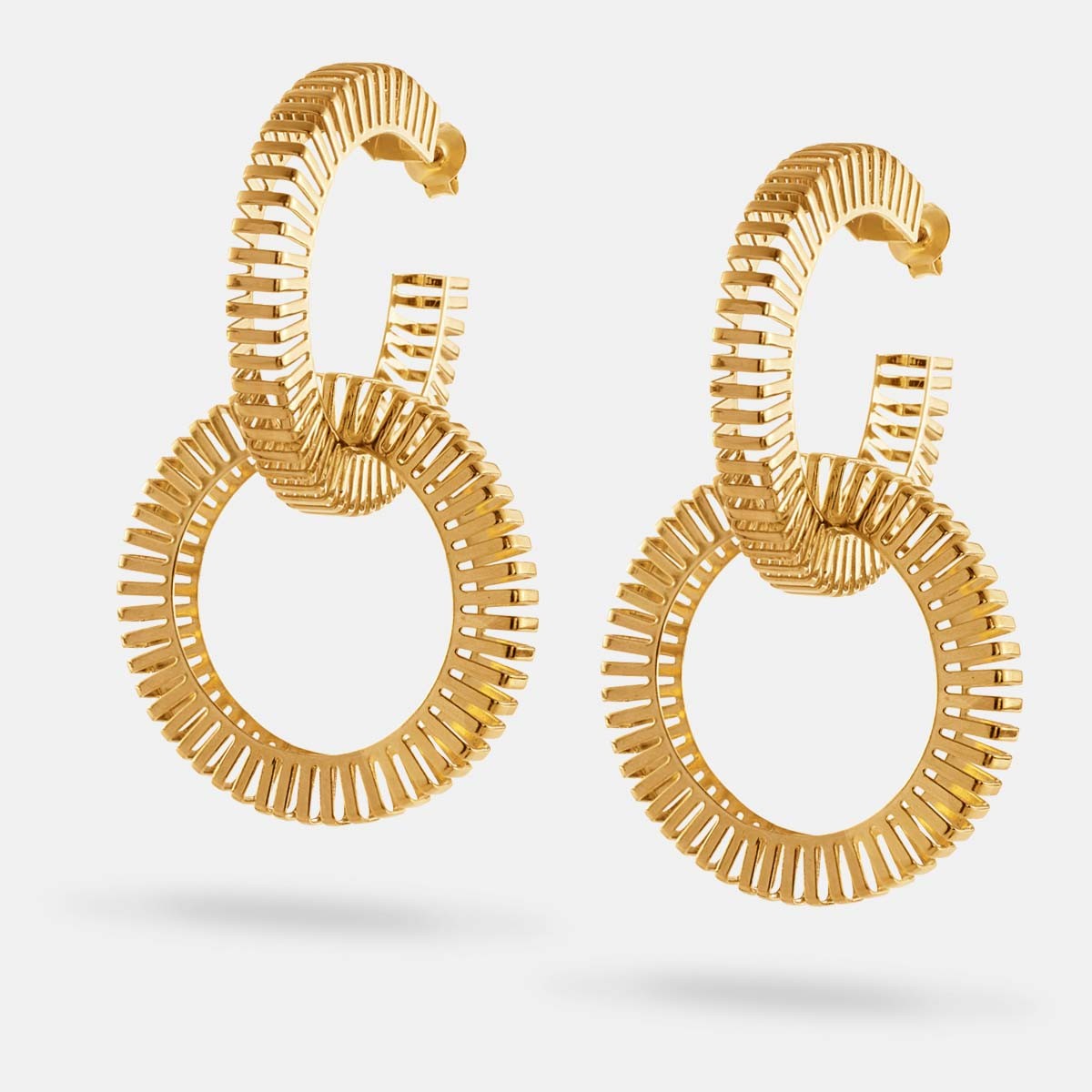 Harlem Double Detachable Earrings - Creolen - 18k vergoldet