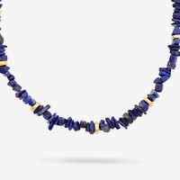 Vorschau: Blue Lapis Chain without Pearl - Halsketten - 18k vergoldet