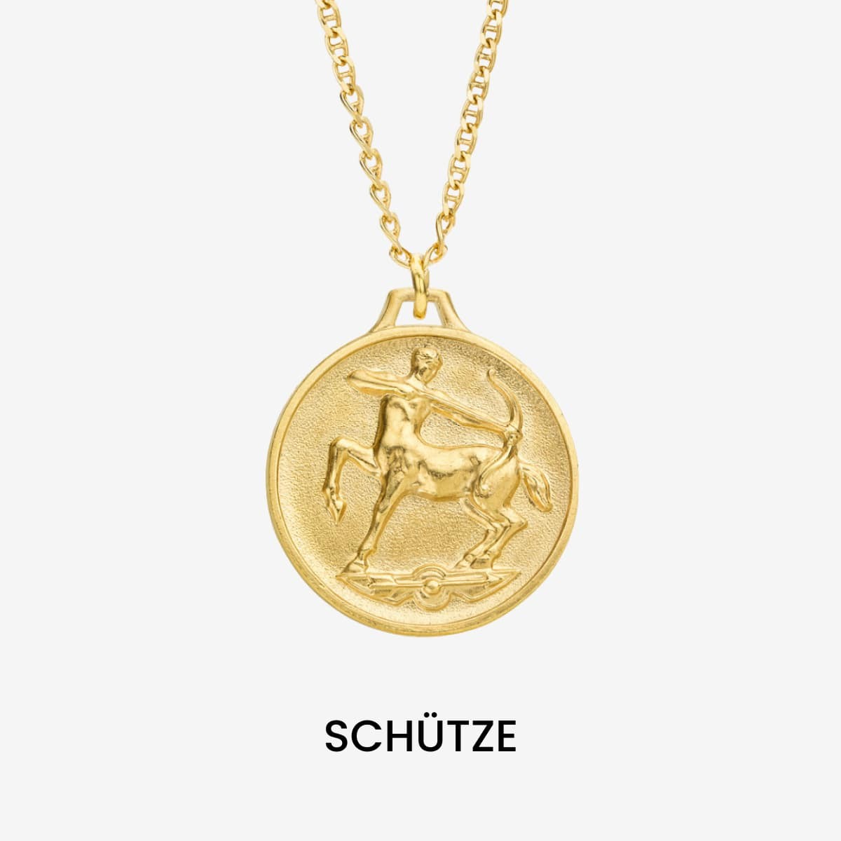 Zodiac Sagittarius Medallion Gold