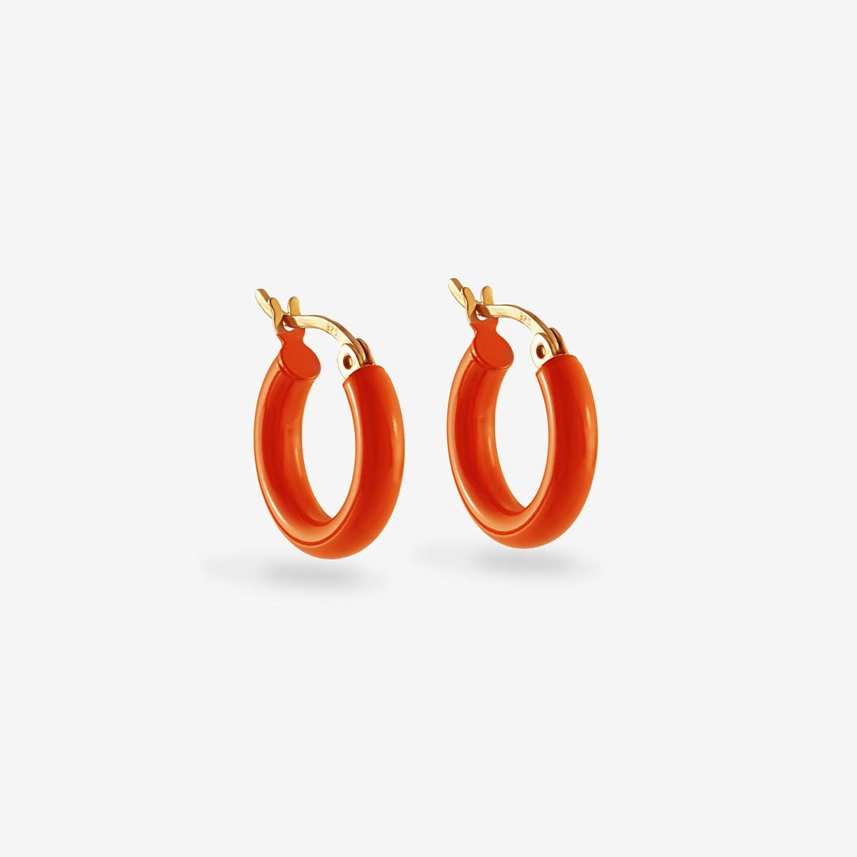 Small Coral - Creolen - 18k vergoldet