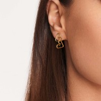 Vorschau: Intertwined Hearts Earrings - Ohrhänger - 18k vergoldet