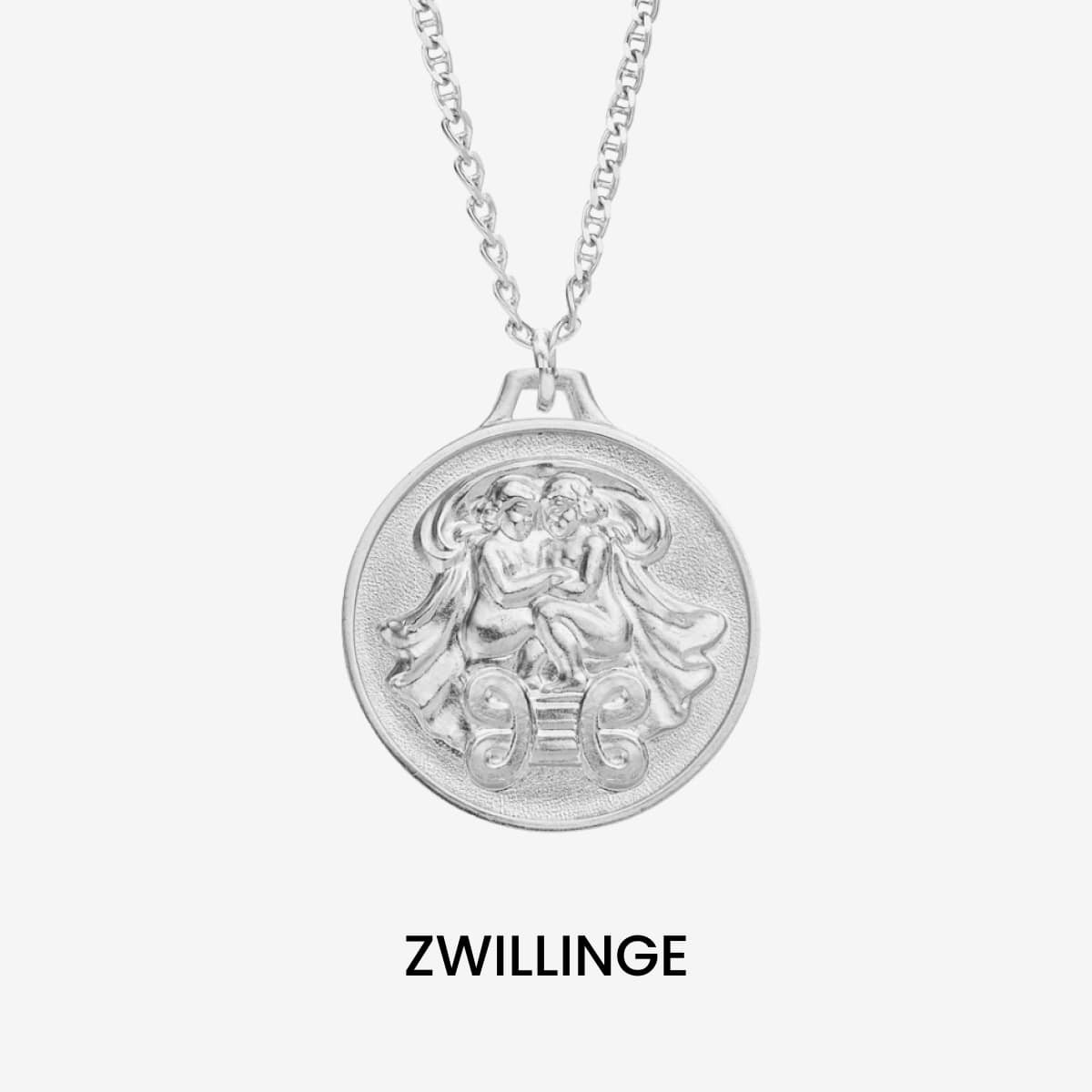 Zodiac Gemini Medallion Silver - Halsketten - Silber