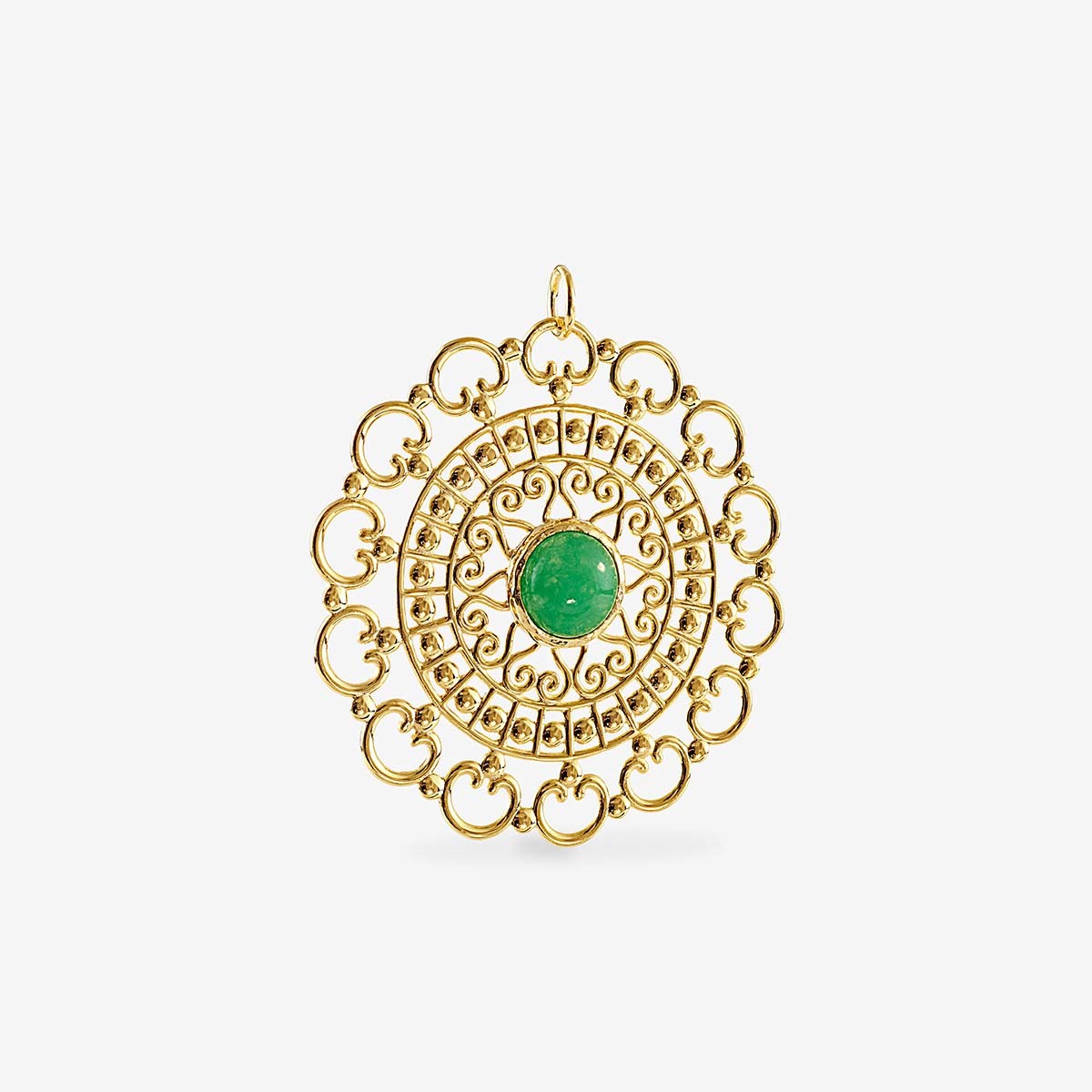 Emerald statement pendant - Kettenanhänger - 18k vergoldet