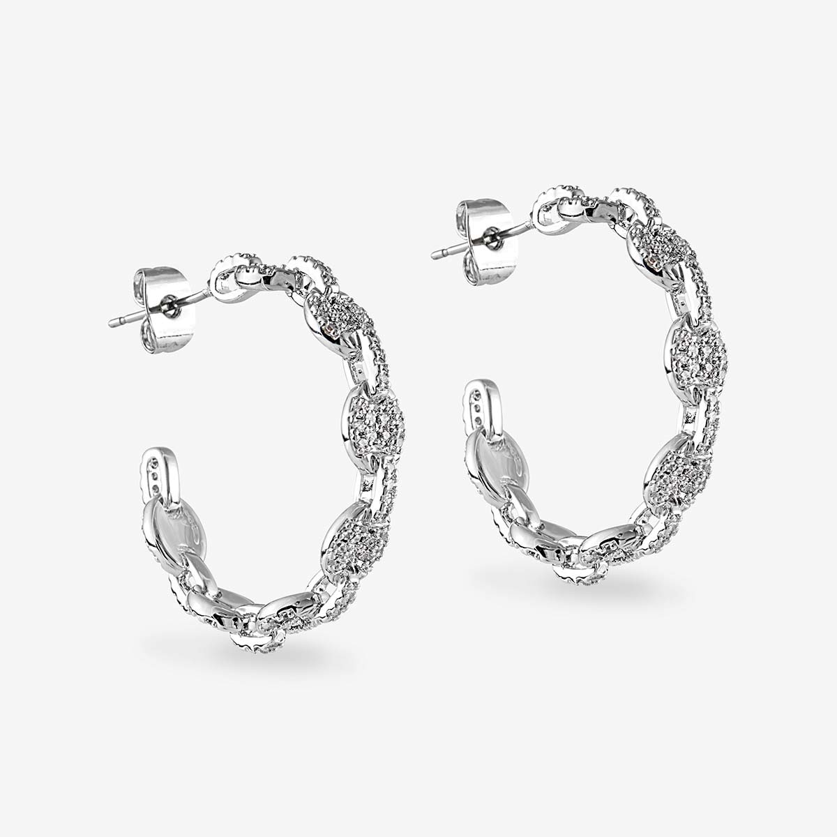 The Pave Mariner Hooop - Creolen - Silber
