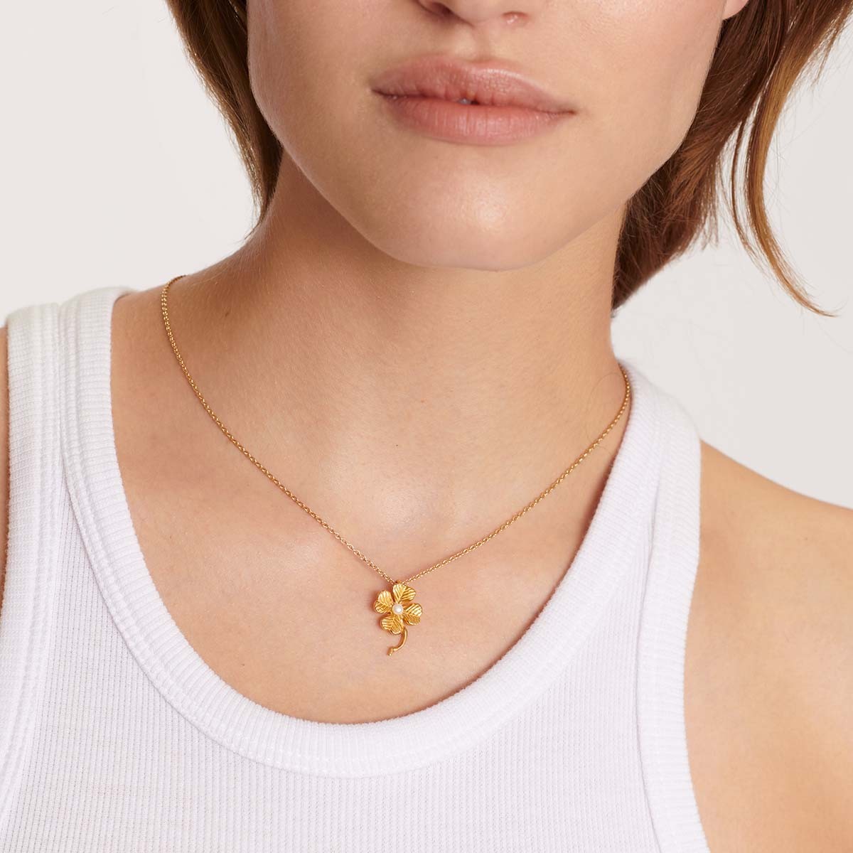 Klover Pearl - Necklace - 24k vergoldet