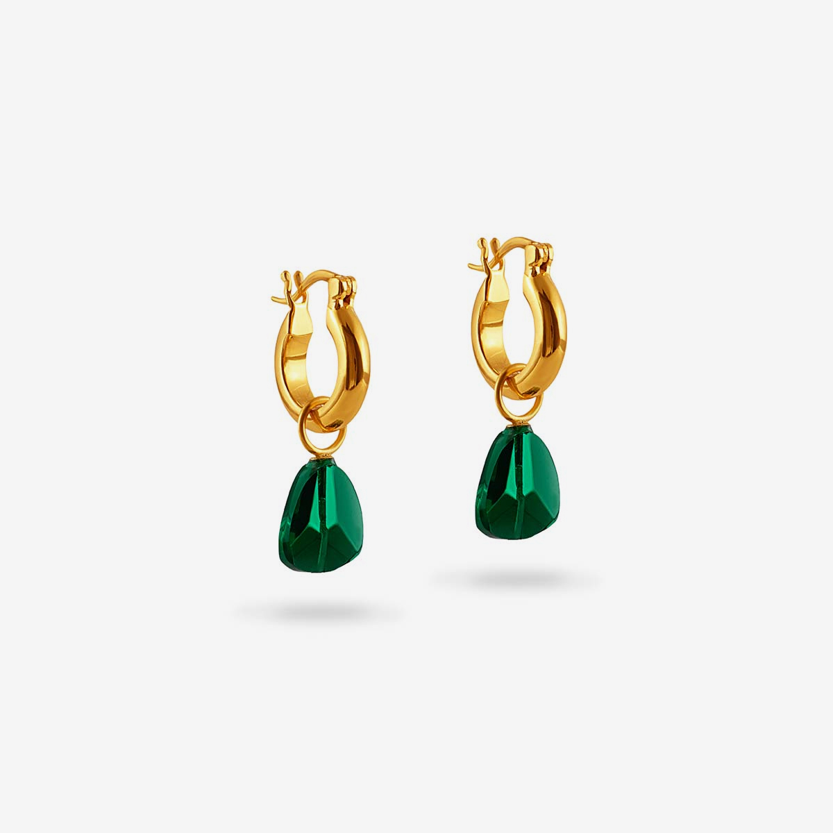 Prita Emerald Green – Creolen – 22k vergoldet