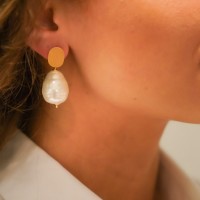 Vorschau: Pearl Mother Earth L Earrings - Ohrhänger - 18k vergoldet