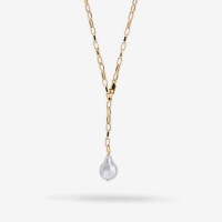 Vorschau: Bicycle Chain with Big Baroque Pearl 50cm - Halsketten - 18k vergoldet