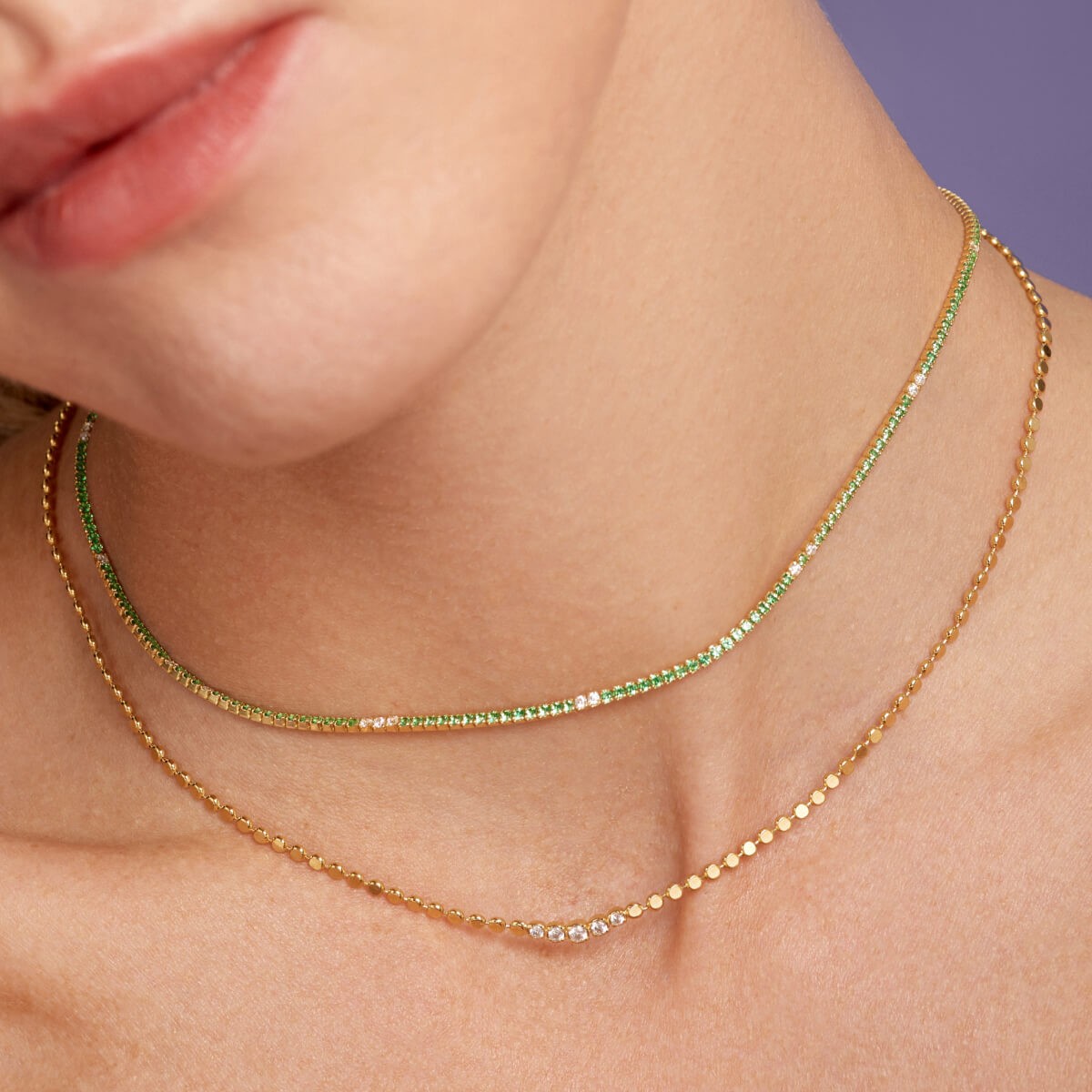 Green Goddess Necklace - Ketten - 18k vergoldet