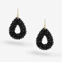 Vorschau: Glassberry Drop Black - Ohrhänger - 18k vergoldet