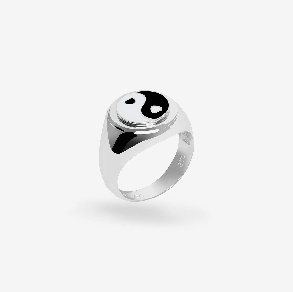 Yinyang Black - Ring - Silber